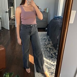 Wide Leg Black Jeans